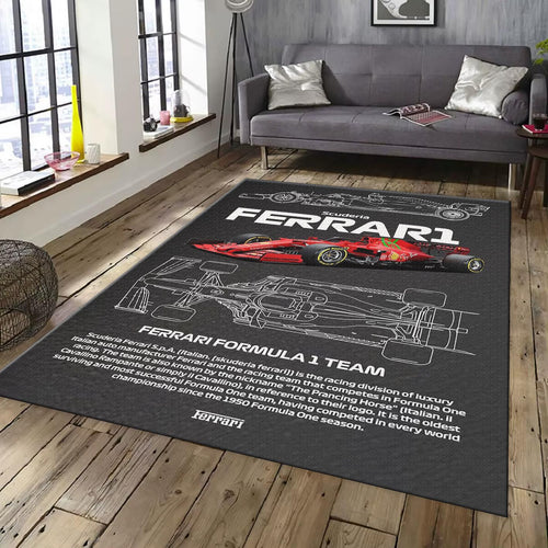 Ferrari F1 Rug Ferrari Rug Formula 1 Racing Carpet for Garage &