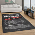 Ferrari F1 Rug Ferrari Rug Formula 1 Racing Carpet for Garage &
