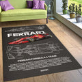 Ferrari F1 Rug Ferrari Rug Formula 1 Racing Carpet for Garage &
