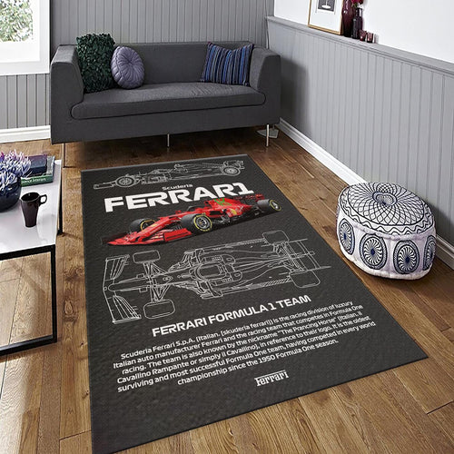 Ferrari F1 Rug Ferrari Rug Formula 1 Racing Carpet for Garage &