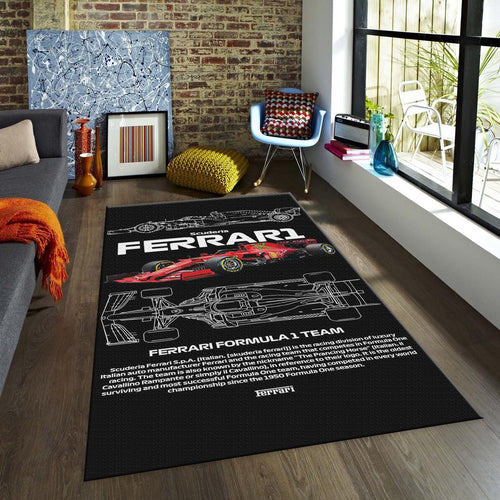 Ferrari F1 Rug, Ferrari F1 Team Rug: Custom Racing Car Carpet