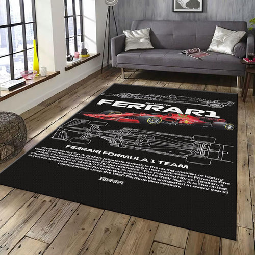 Ferrari F1 Rug, Ferrari F1 Team Rug: Custom Racing Car Carpet