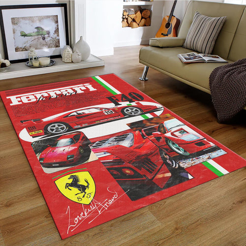 Ferrari F1 Rug, Ferrari F40 Poster Rug: Iconic Racing Car Carpet