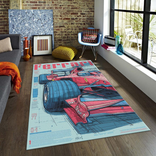 Ferrari F1 Rug Ferrari Formula 1 Car Rug: Custom Team Racing