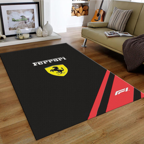 Ferrari F1 Rug, Ferrari F1 Rug: Black & Red Lines
