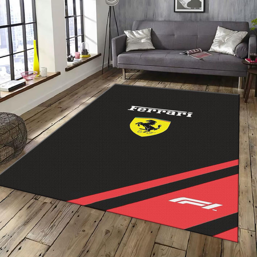 Ferrari F1 Rug, Ferrari F1 Rug: Black & Red Lines