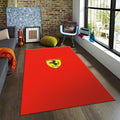 Ferrari F1 Rug, Ferrari Horse Logo Rug: Red Automotive Decor