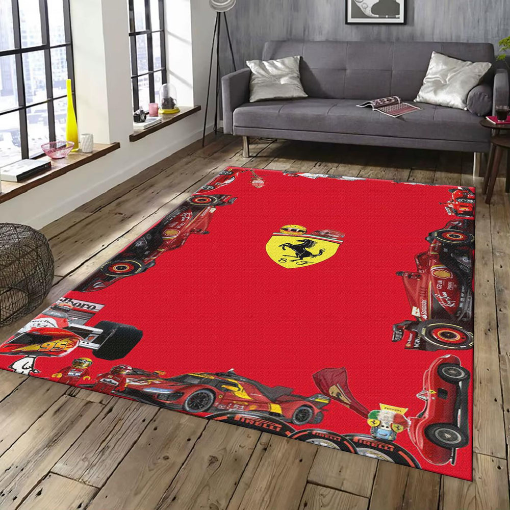 Ferrari F1 Rug Team Ferrari Rug Formula 1 Racing Carpet for