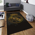 Real Madrid Rug, Real Madrid Rug: Black & Gold Football Team Logo