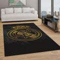 Real Madrid Rug, Real Madrid Rug: Black & Gold Football Team Logo