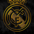 Real Madrid Rug, Real Madrid Rug: Black & Gold Football Team Logo