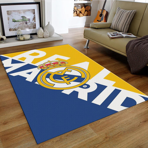 Real Madrid Rug Real Madrid Football Rug: Vintage Cross
