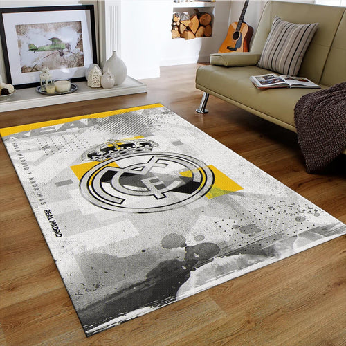 Real Madrid Rug Real Madrid Football Rug: Vintage Style Spray