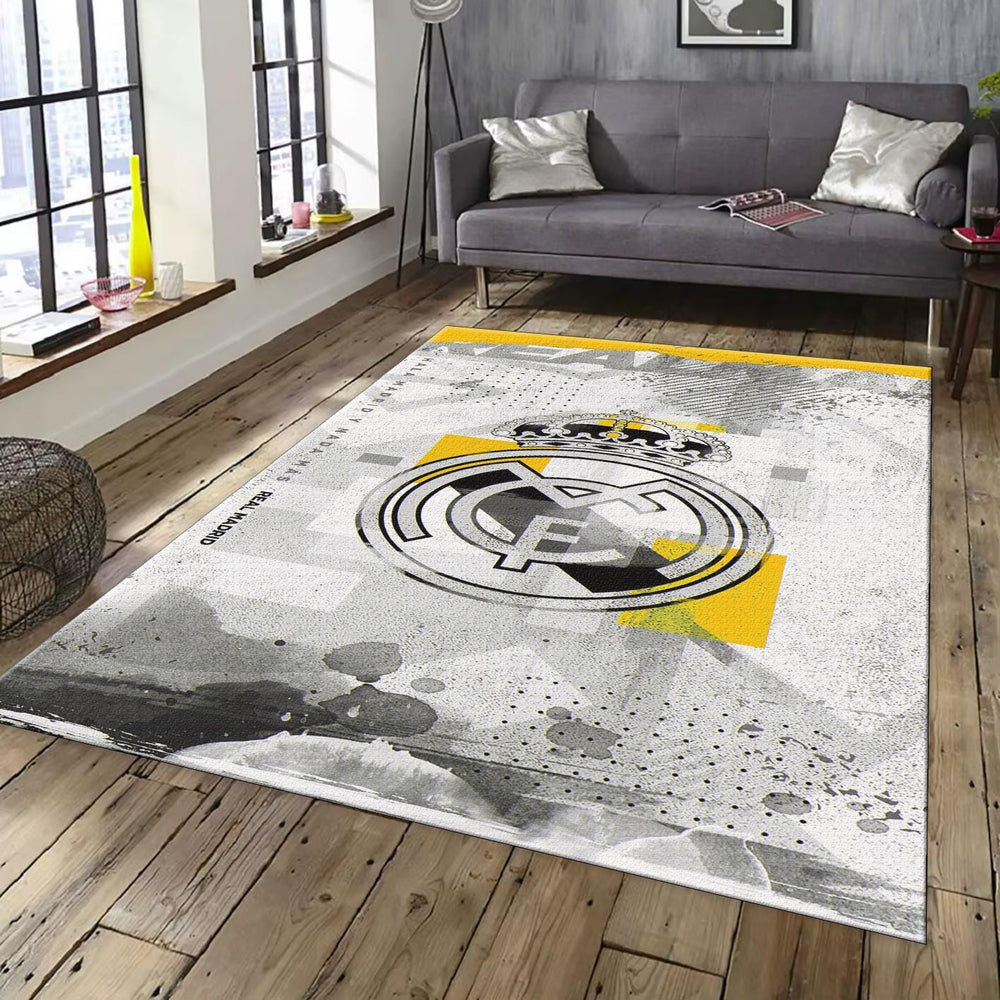 Real Madrid Rug Real Madrid Football Rug: Vintage Style Spray