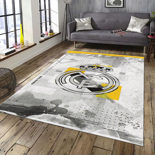 Real Madrid Rug Real Madrid Football Rug: Vintage Style Spray