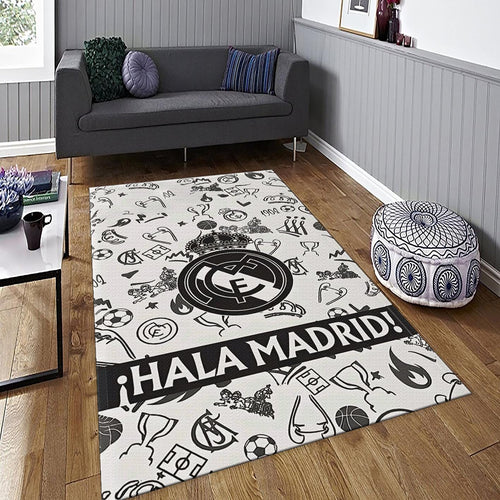Real Madrid Rug, Real Madrid Football Rug: Vintage Street Art