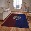 FC Barcelona Rug Silver Logo Barça Carpet for Fans & Kids Room