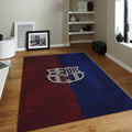 FC Barcelona Rug Silver Logo Barça Carpet for Fans & Kids Room