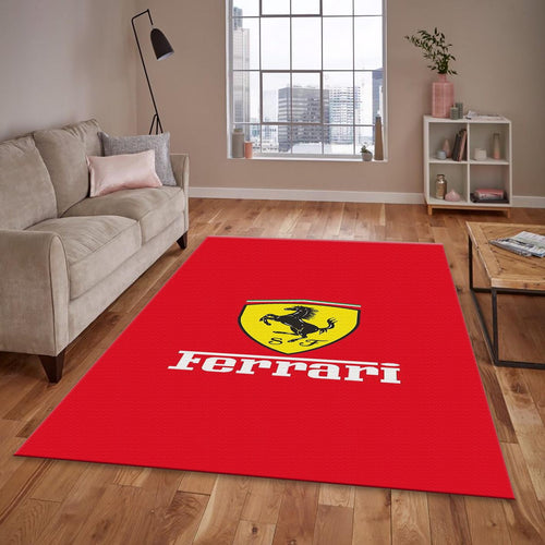 Ferrari F1 Rug, Red Background Logo