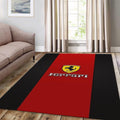 Ferrari F1 Rug Black Borders Formula 1 Racing Carpet for Garage &