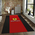 Ferrari F1 Rug Black Borders Formula 1 Racing Carpet for Garage &