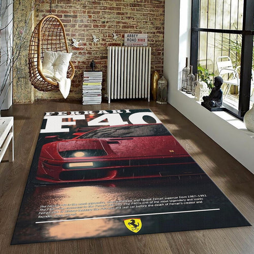 Ferrari F1 Rug Car Person Gift Formula 1 Racing Carpet for Garage
