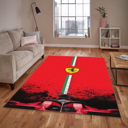 Ferrari F1 Rug Italy Flag Color Formula 1 Racing Carpet for