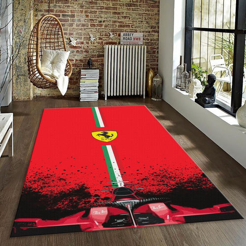 Ferrari F1 Rug Italy Flag Color Formula 1 Racing Carpet for