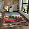 Ferrari F1 Rug F40 Vintage Cover Formula 1 Racing Carpet for