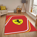 Ferrari F1 Rug Curved Lines/Logo Formula 1 Racing Carpet for