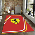 Ferrari F1 Rug Curved Lines/Logo Formula 1 Racing Carpet for