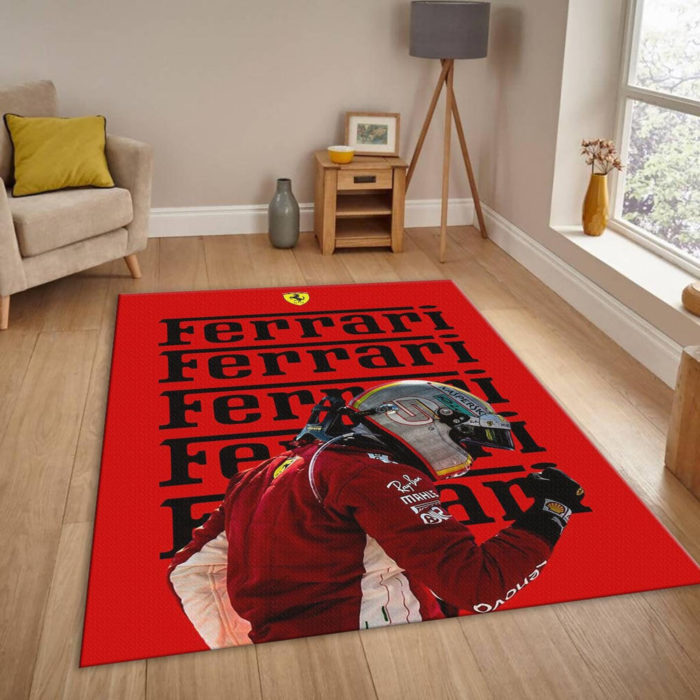 Ferrari F1 Rug Car Person Gift Formula 1 Racing Carpet for Garage