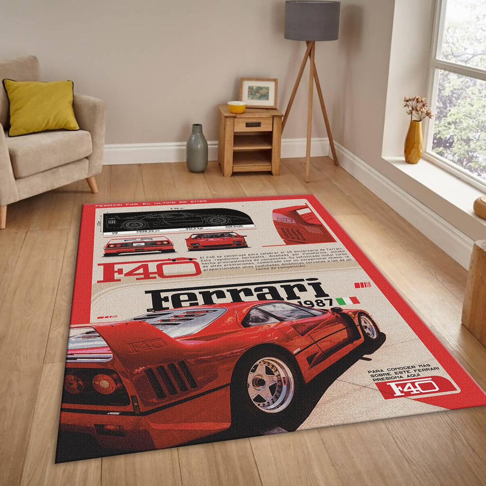 Ferrari F1 Rug Car Person Gift Formula 1 Racing Carpet for Garage
