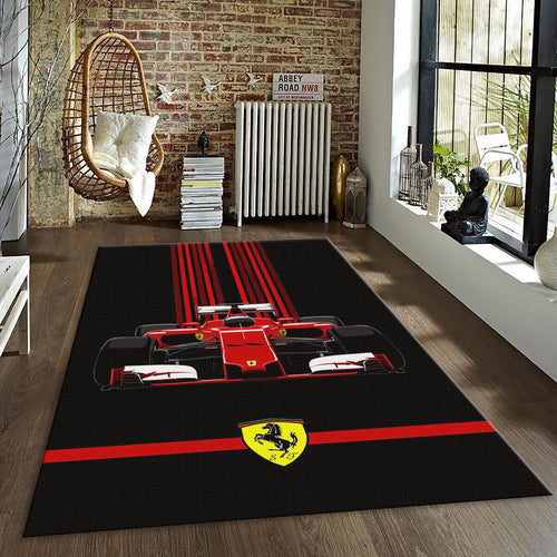 Ferrari F1 Rug Car Person Gift Formula 1 Racing Carpet for Garage