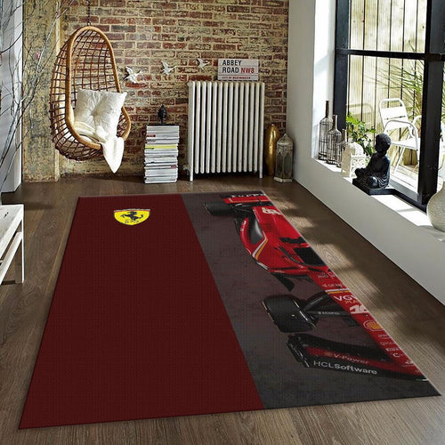 Ferrari F1 Rug Car Person Gift Formula 1 Racing Carpet for Garage