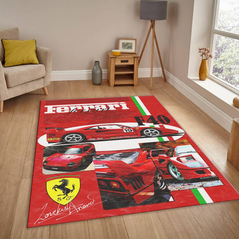 Ferrari F1 Rug Car Person Gift Formula 1 Racing Carpet for Garage