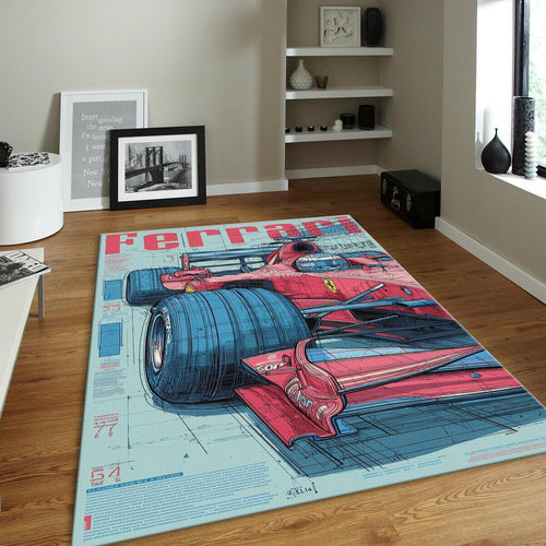 Ferrari F1 Rug, F1 Handmade Drawing