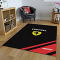 Ferrari F1 Rug Simple Logo and F1 Formula 1 Racing Carpet for