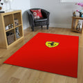 Ferrari F1 Rug Basic Logo on Red Formula 1 Racing Carpet for