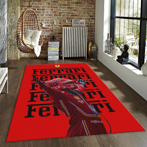 Ferrari F1 Rug Car Person Gift Formula 1 Racing Carpet for Garage