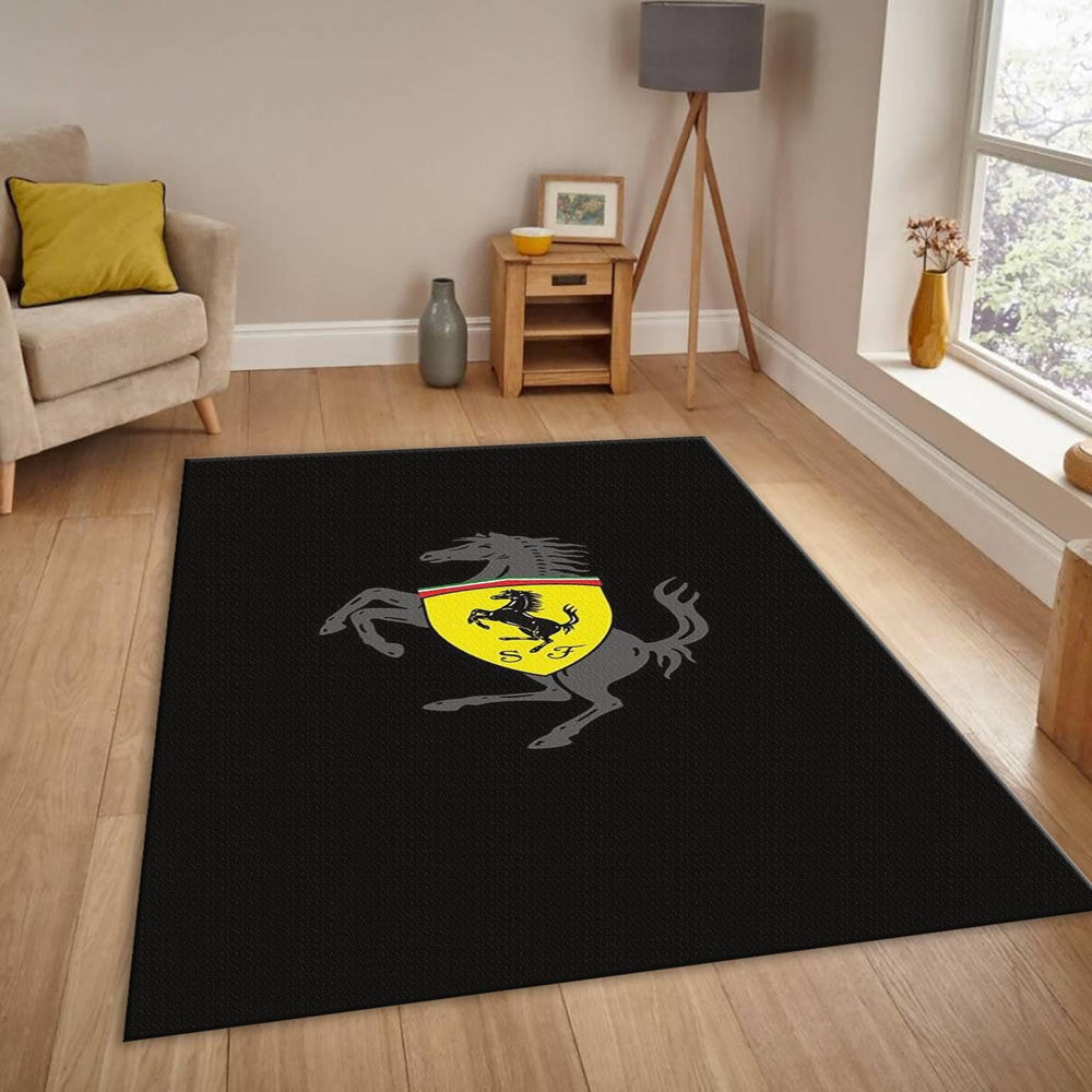 Ferrari F1 Rug Big Logo on Carpet Formula 1 Racing Carpet for