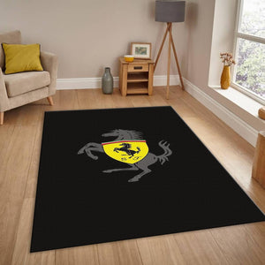 Ferrari F1 Rug Big Logo on Carpet Formula 1 Racing Carpet for