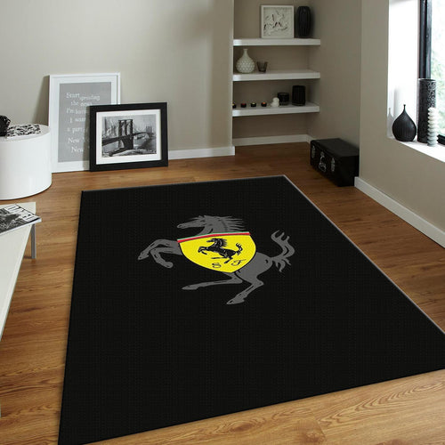 Ferrari F1 Rug Big Logo on Carpet Formula 1 Racing Carpet for
