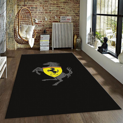Ferrari F1 Rug Big Logo on Carpet Formula 1 Racing Carpet for