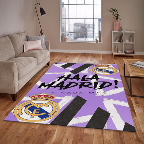 Real Madrid Rug Live Colors Football Carpet for Garage & Kids