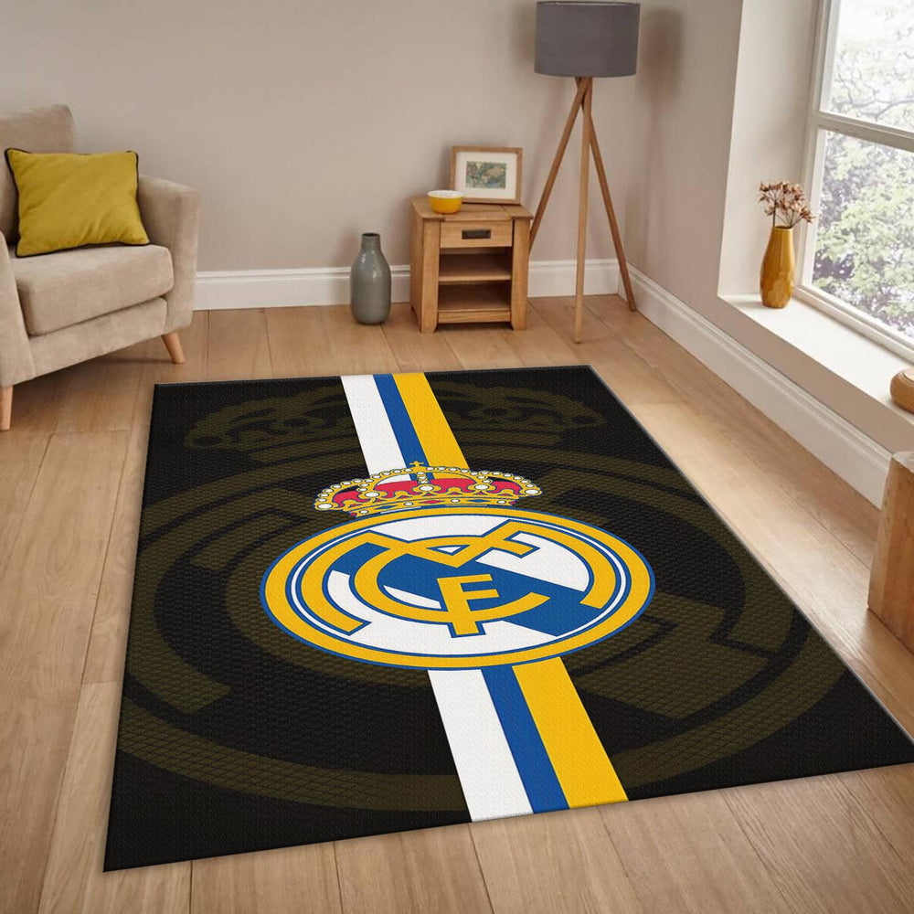 Real Madrid Rug, Big Dark Logo Background RM