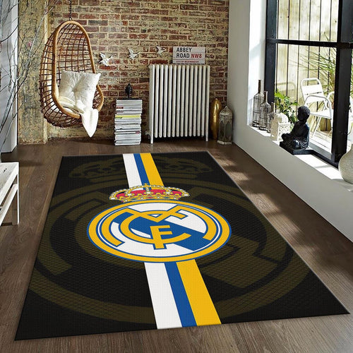 Real Madrid Rug, Big Dark Logo Background RM