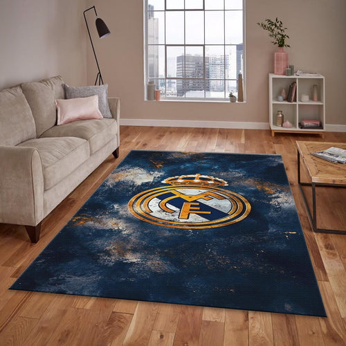 Real Madrid Rug Vintage Football Carpet for Garage & Kids Room