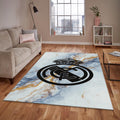 Real Madrid Rug Marble Pattern Football Carpet for Garage & Kids