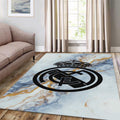 Real Madrid Rug Marble Pattern Football Carpet for Garage & Kids